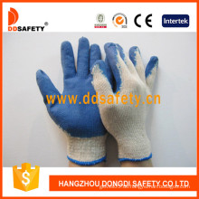 Heiß-Verkaufender weißer Polyester-Schwarz-Latex-Handschuh, glatte beendet (DKL315)